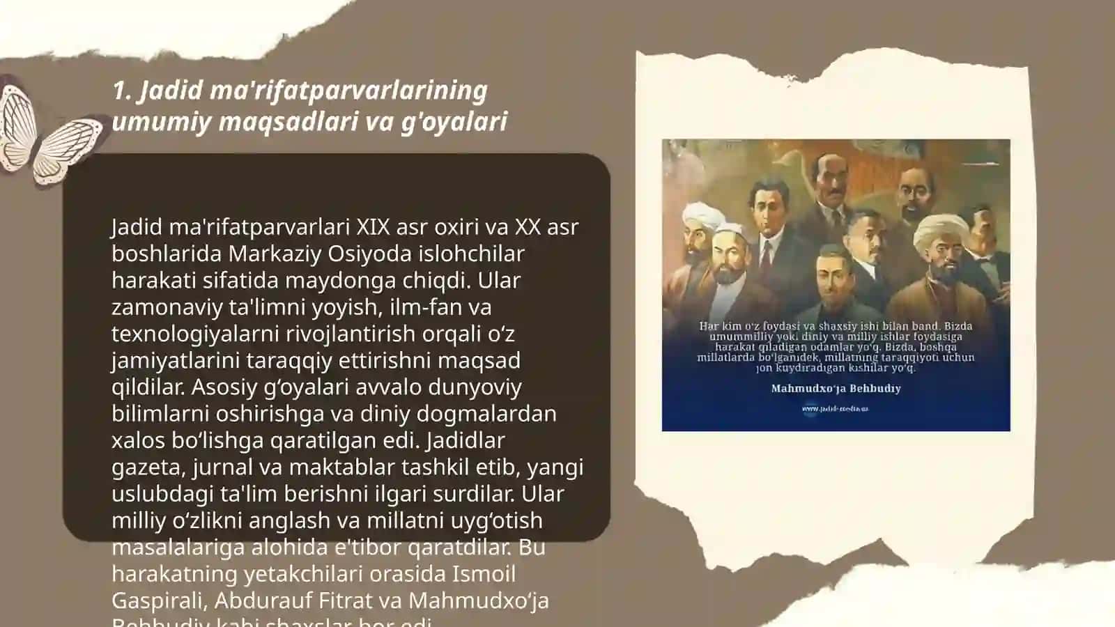 Jadid ma'rifatparvarlarining oʻlka ijtimoiy -ma'naviy hayotida tutgan oʻrni 3