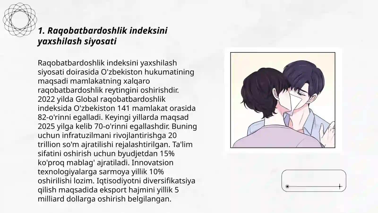 O’zbekiston respublikasining xalqaro reyting va indekslardagi o’rnini yaxshilash borasidagi davlat siyosati, qabul qilingan huquqiy – normativ hujjatlar 3