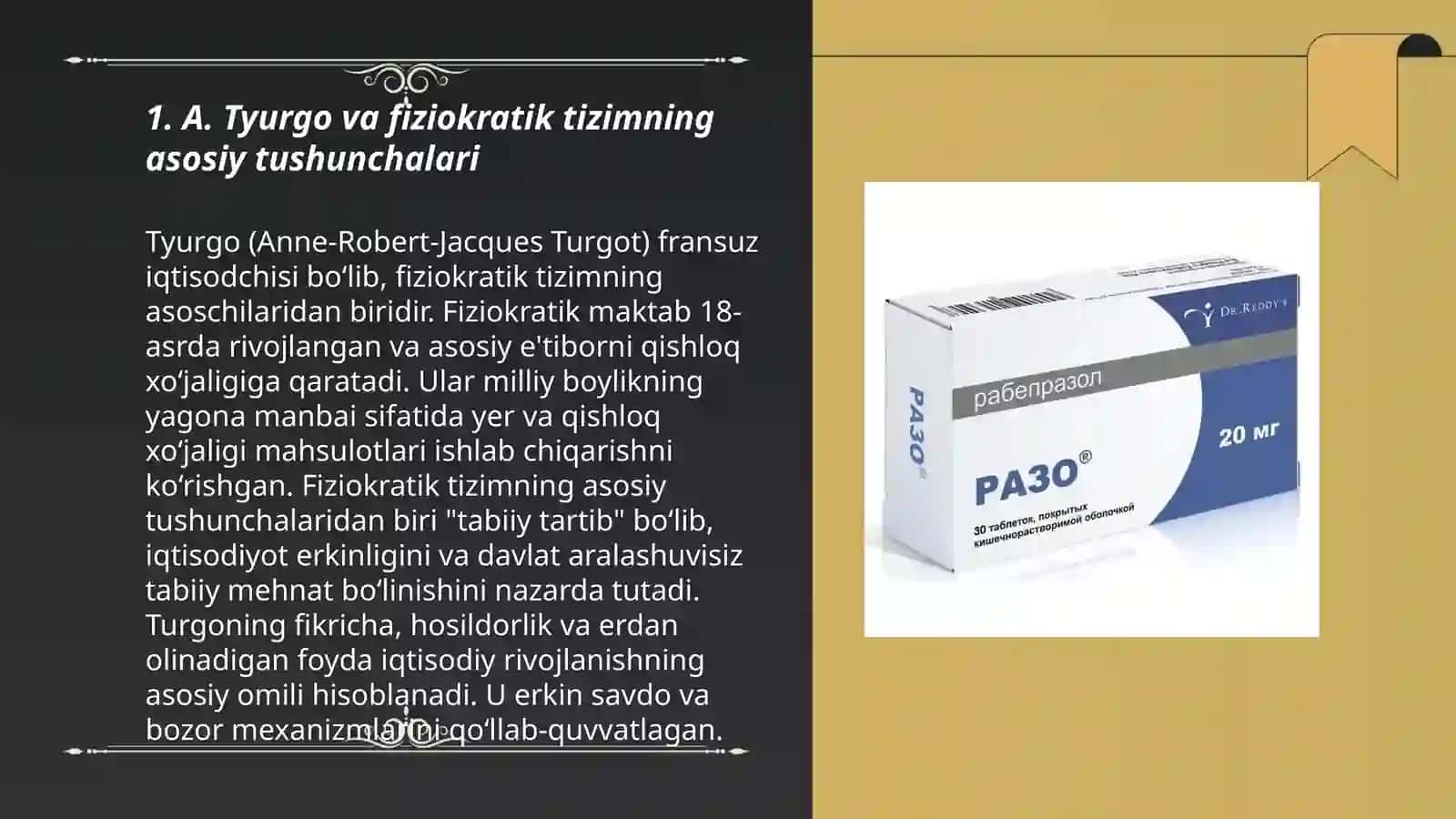 A.Tyurgo asarlarida fiziokratik tizimni rivojlanishi 3