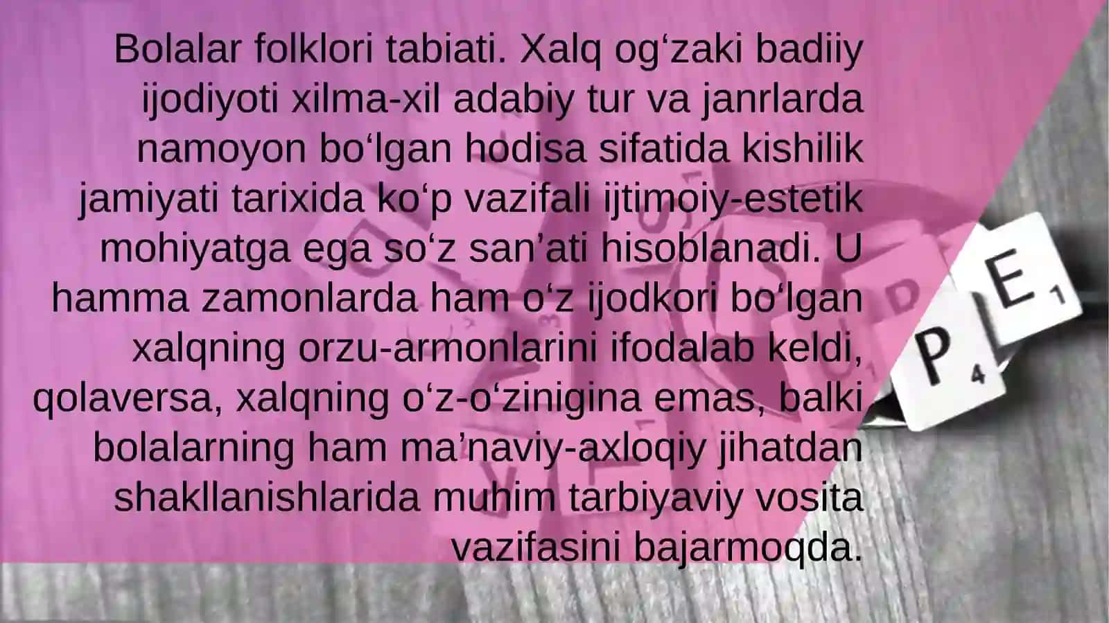 BOLALAR ADABIYOTI VA BOLALAR FOLKLORINING MUMTOZ ADABIYOT NAMUNALARI BILAN BOG’LIQLIGI 3