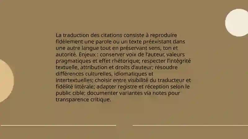 La traduction des citations 3