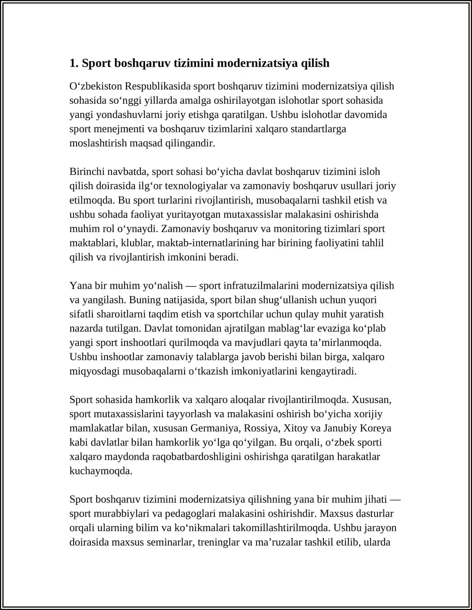 O'ZBEKISTON RESPUBILIKASI SPORT TIZIMIDAGI ISLOHOTLAR 3