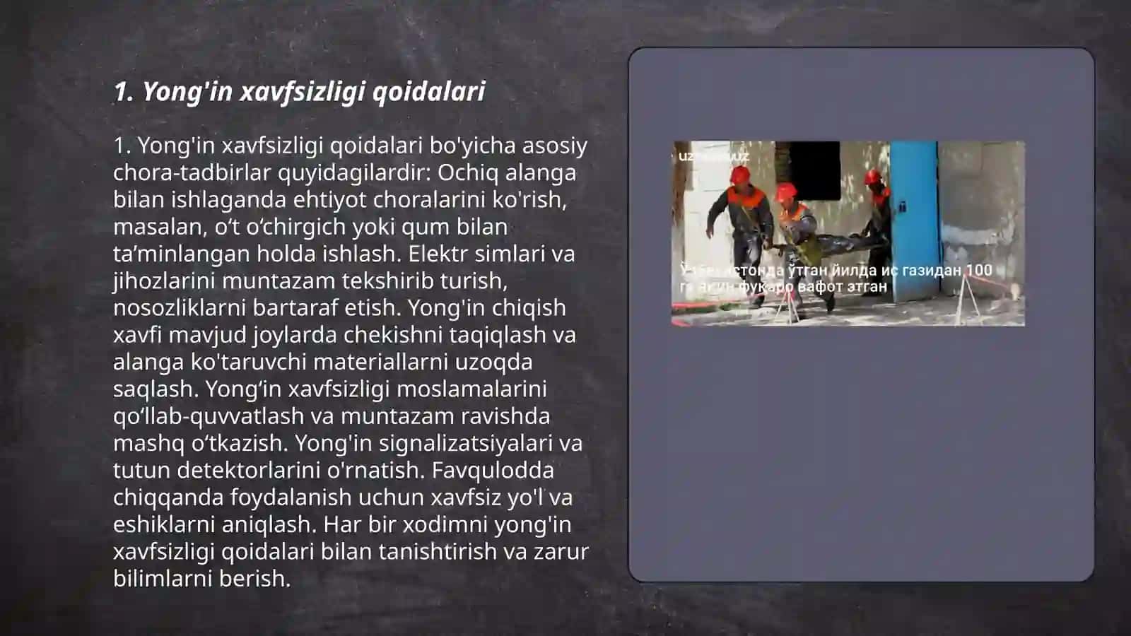Tamirlash ustaxonalarida yongʼin xavfsizligi choralari 3