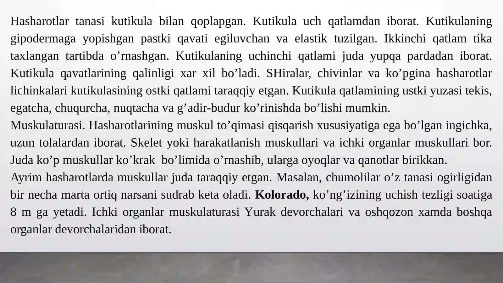 Hasharotlar anatomiyasi 3