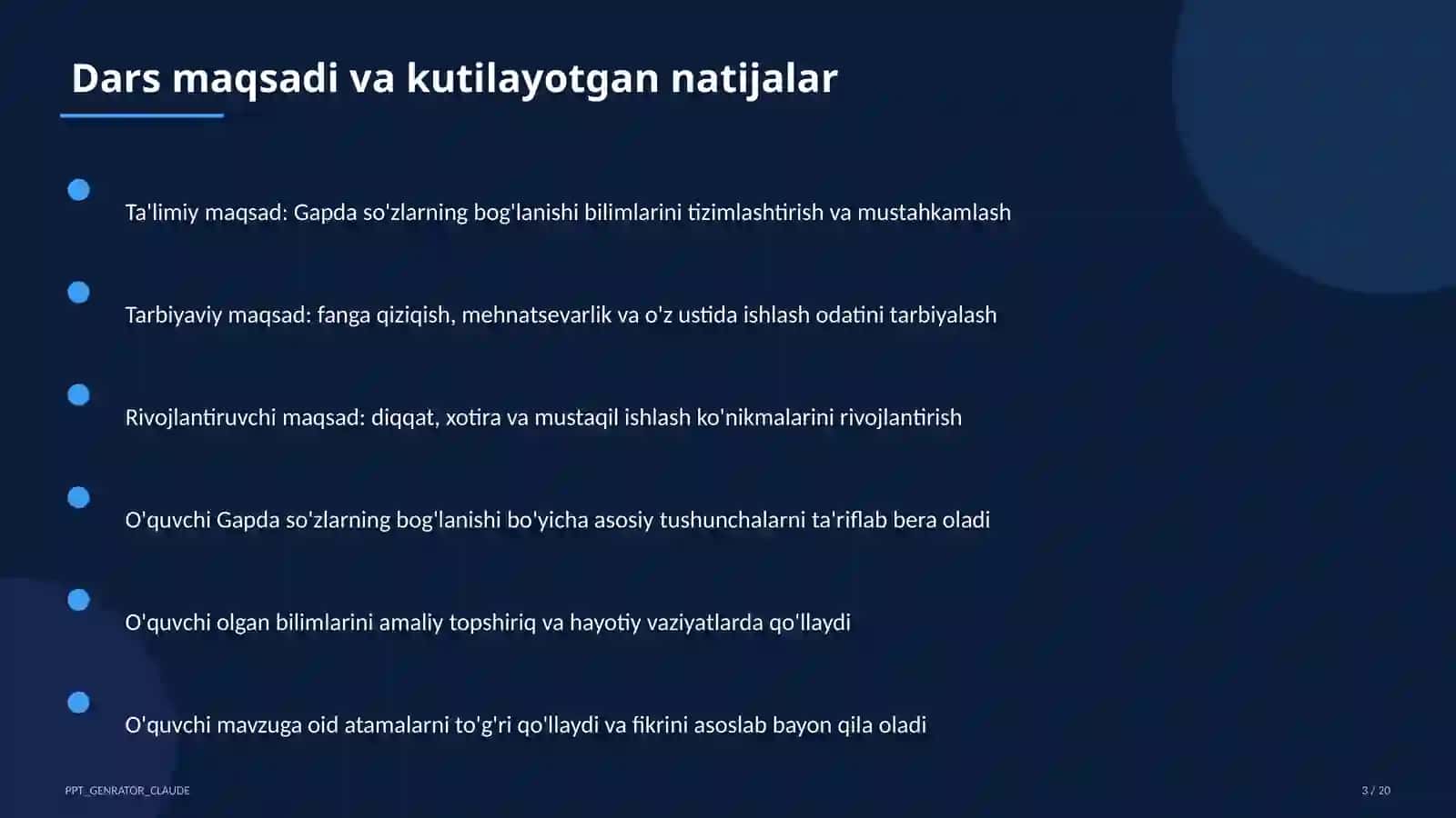 Gapda so'zlarning bog'lanishi (2-sinf) 3