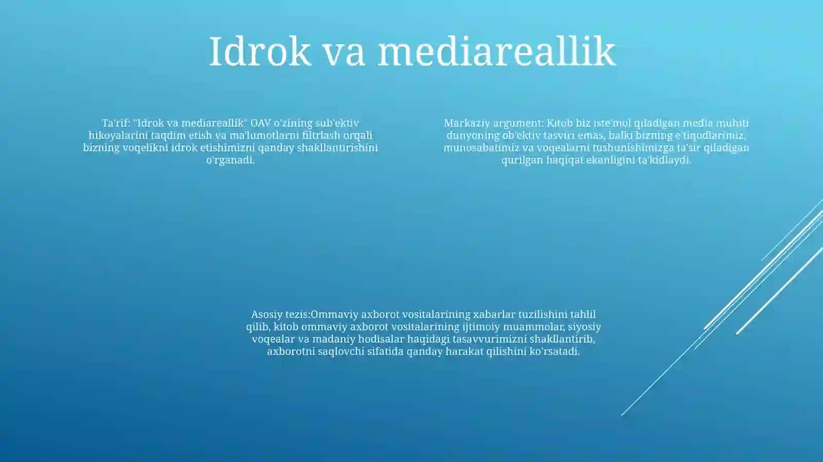 Elektron Multimedia Taqdimoti Mediareanlikni Idrok Etish Ob'Ekti Sifatida 3