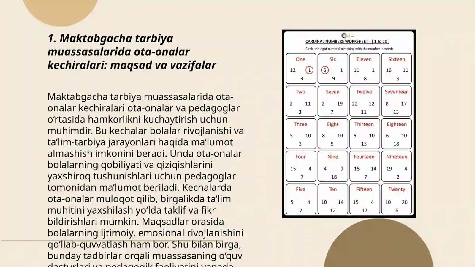 Maktabgacha talim tashkilotida ota onalar uchun kechalar va togaraklar uyushtirishning ahamiyati 3