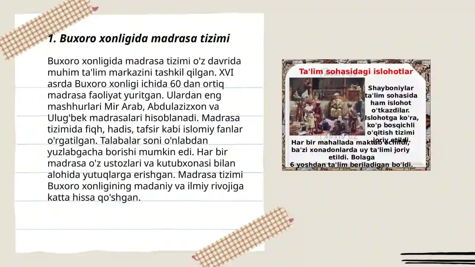 Buxoro xonligida madrasa tizimi 3