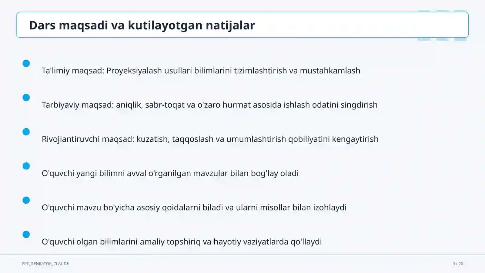 Proyeksiyalash usullari (8-sinf) 3