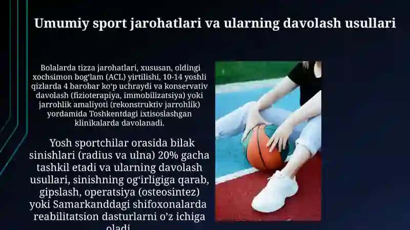 Bolalarda sport tibbiyot muammolari va bolalarda shikastlanishni oldini olish 3
