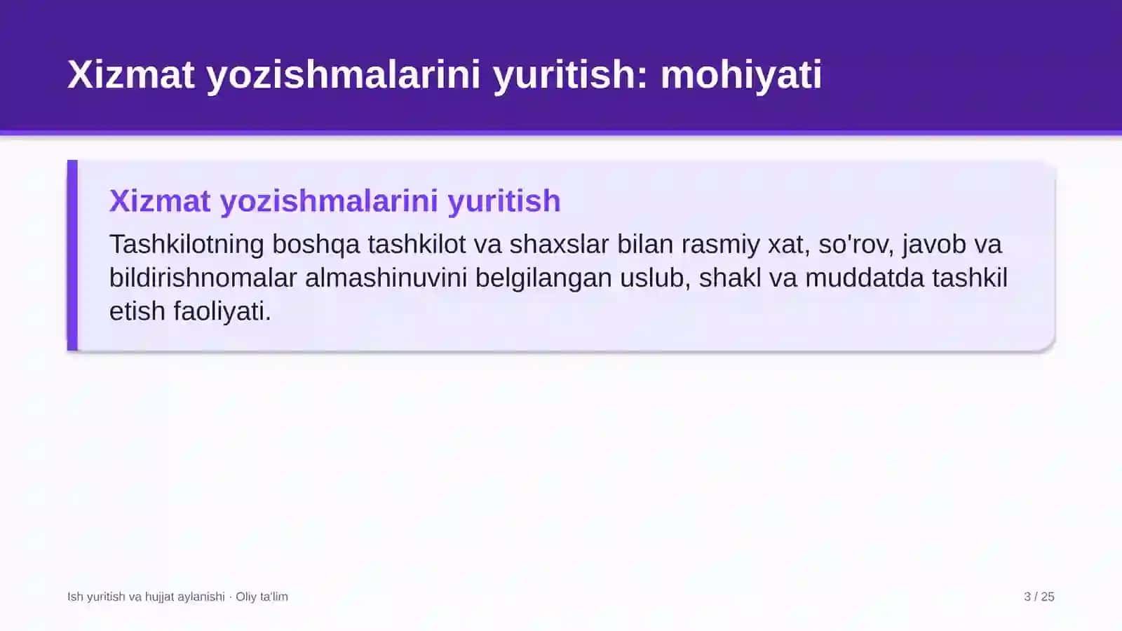 Ko'p qavatli uylar qurilishida xizmat yozishmalarini yuritish 3