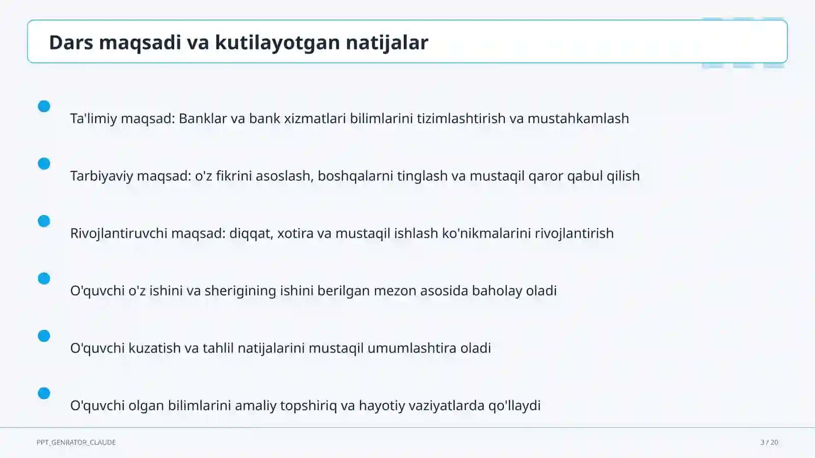 Banklar va bank xizmatlari (10-sinf) 3