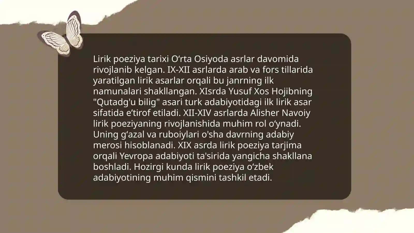 Lirik tur va uning janirlari 3