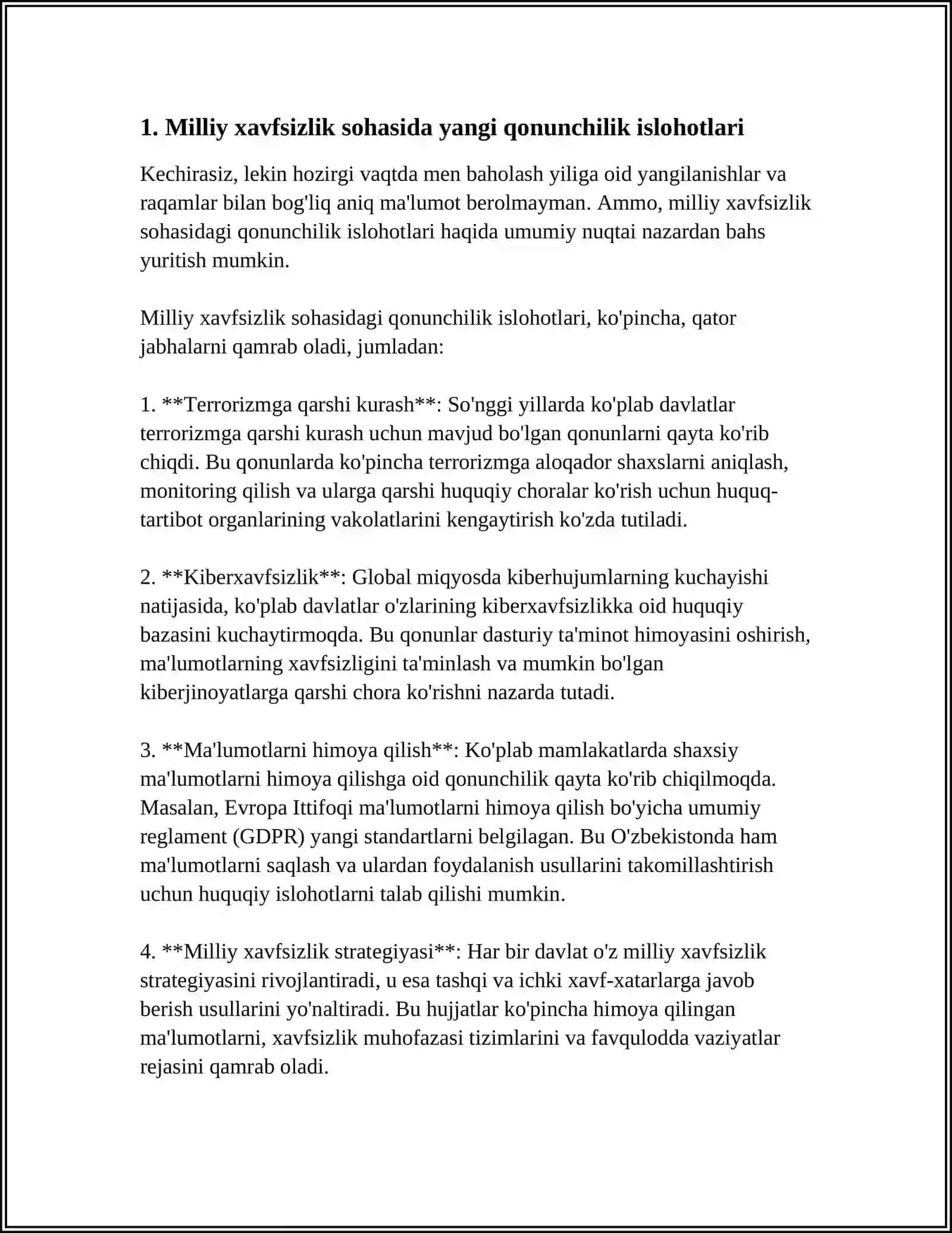 MILLIY HAFSIZLIKNI TAMINLASH BORASIDA AMALGA OSHIRILAYOTGAN ISLOHATLAR 3