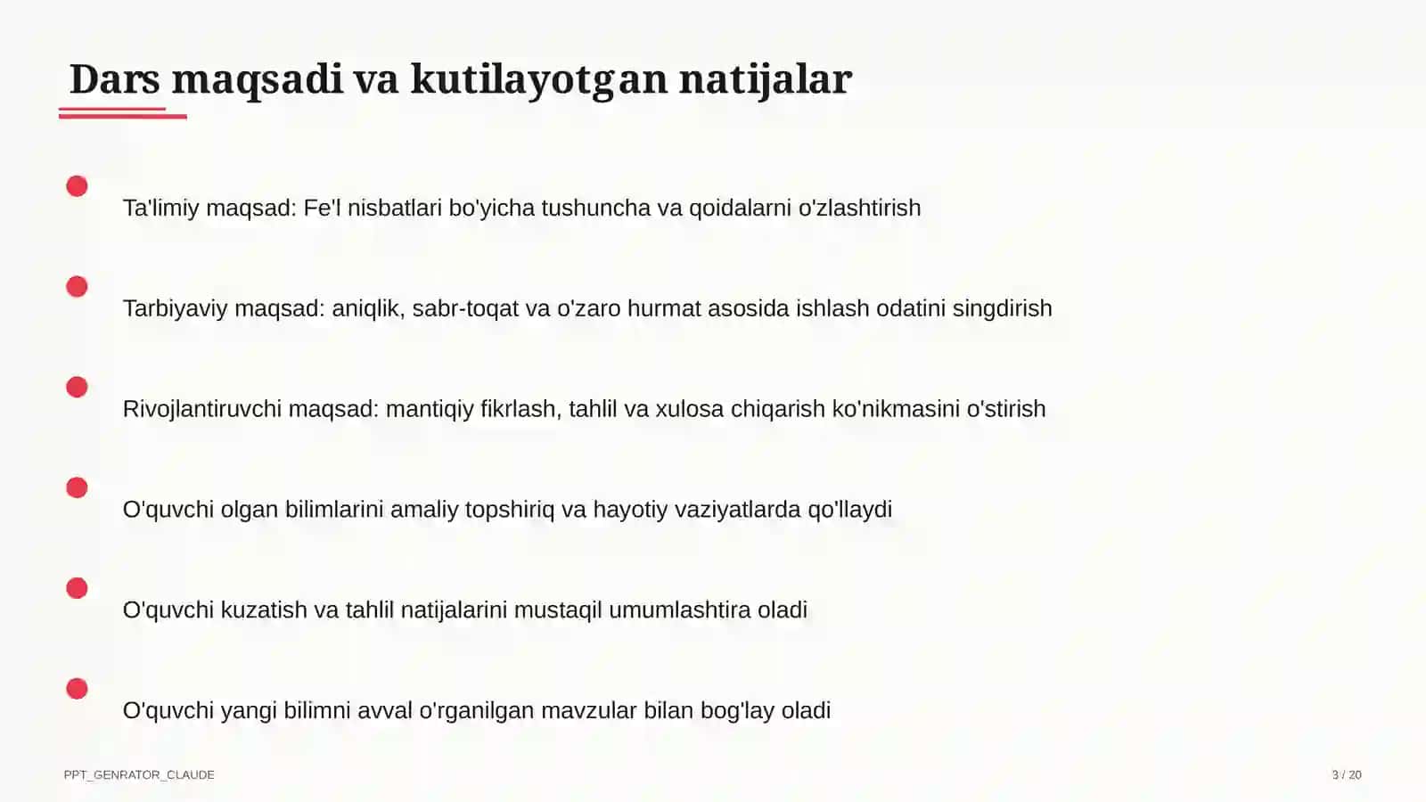 Fe'l nisbatlari (7-sinf) 3
