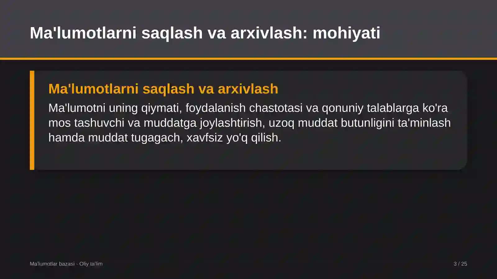 Botanika bog'larida ma'lumotlarni saqlash va arxivlash 3