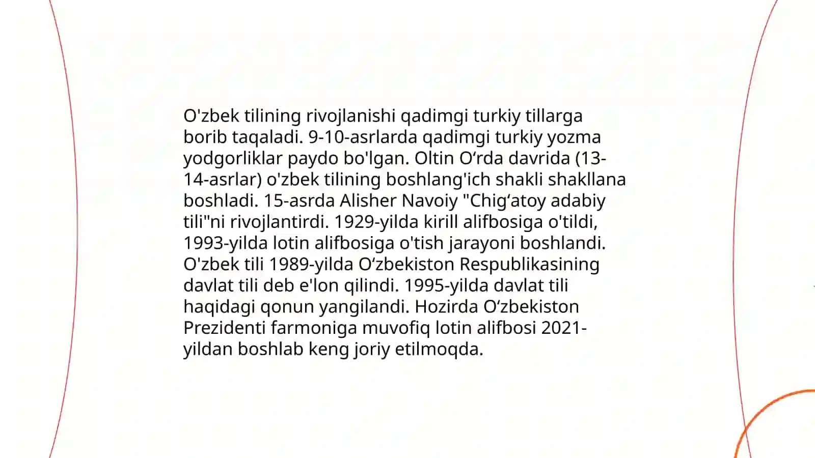 O'zbek tilining rivojlanish tarixi 3