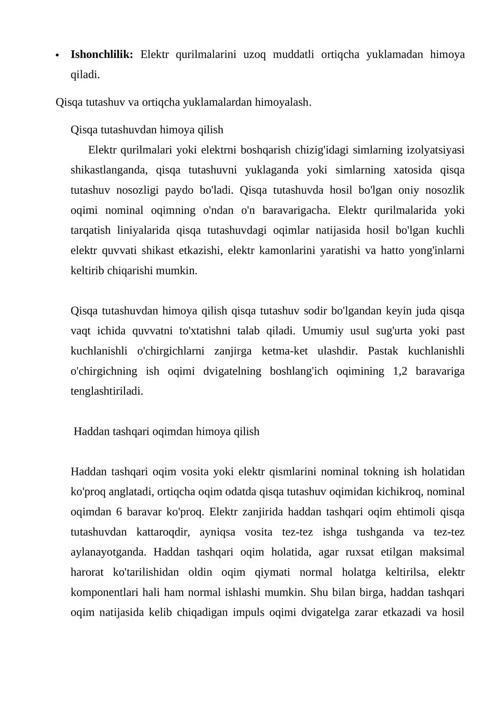 Uch pog‘onali tokli himoyalar 3