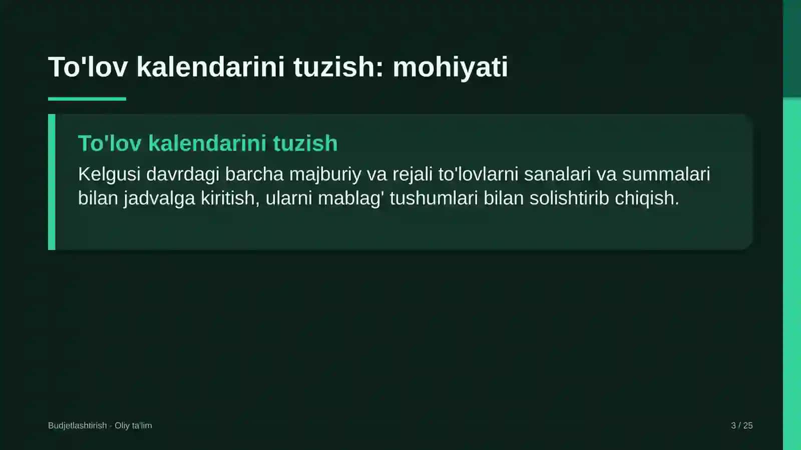 muzey qo'riqxonalarda to'lov kalendarini tuzish 7835 3
