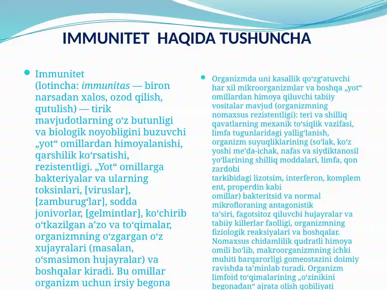 IMMUNITET NAZARYALARI 3