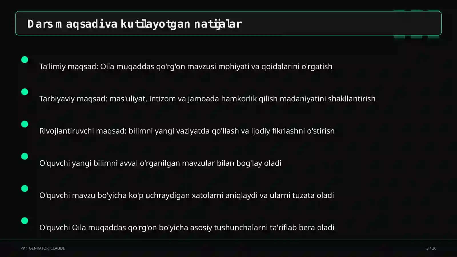 Oila muqaddas qo'rg'on (5-sinf) 3