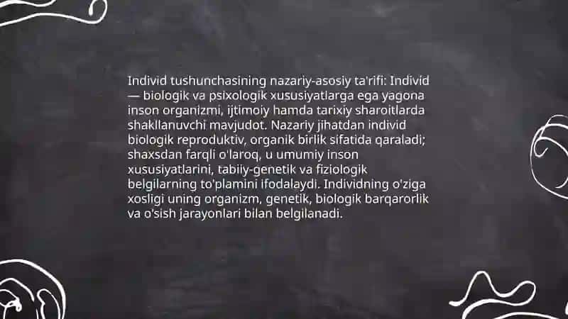 Individ,shaxs, individuallik tushunchalari 3