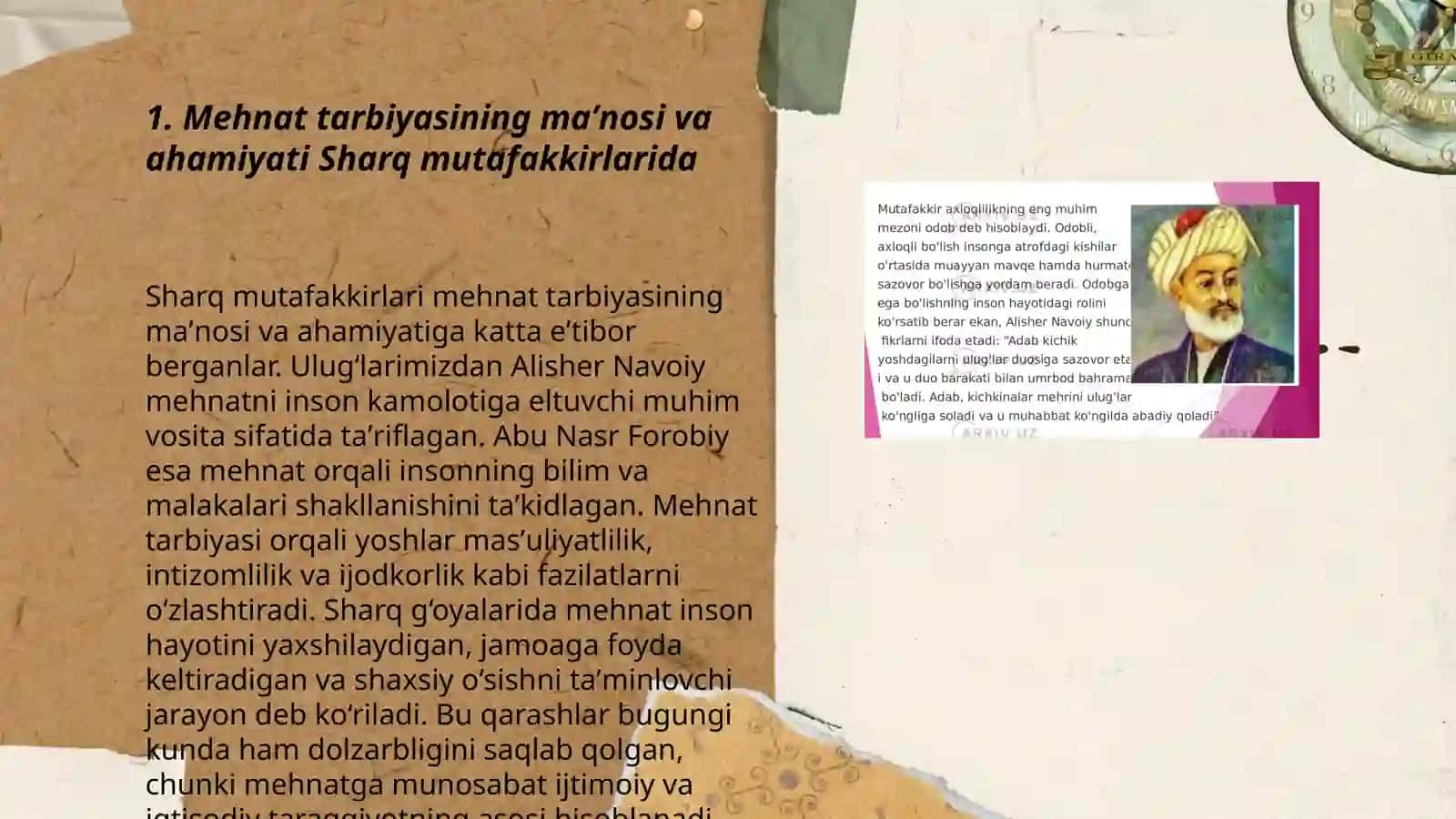 Sharq mutafakkirlarining asarlarida mehnat tarbiyasi haqida 3