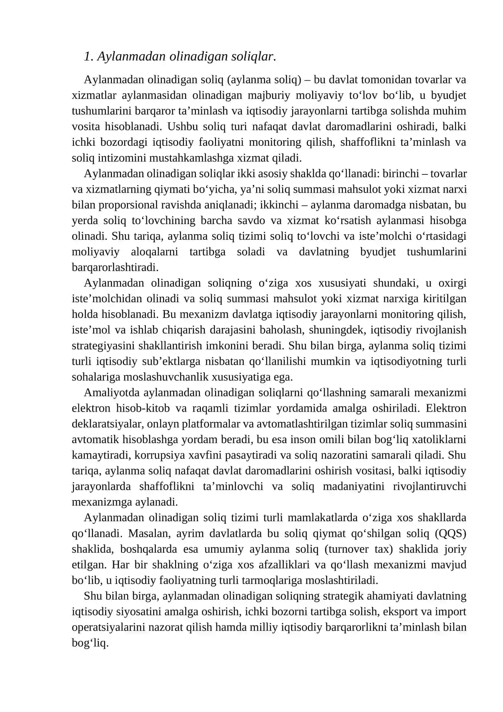 Aylanmadan olinadigan soliqni qo’llashning o’ziga xos xususiyatlari 3