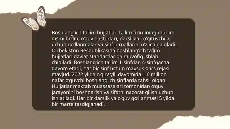 Boshlang'ich ta'lim hujjatlari 3