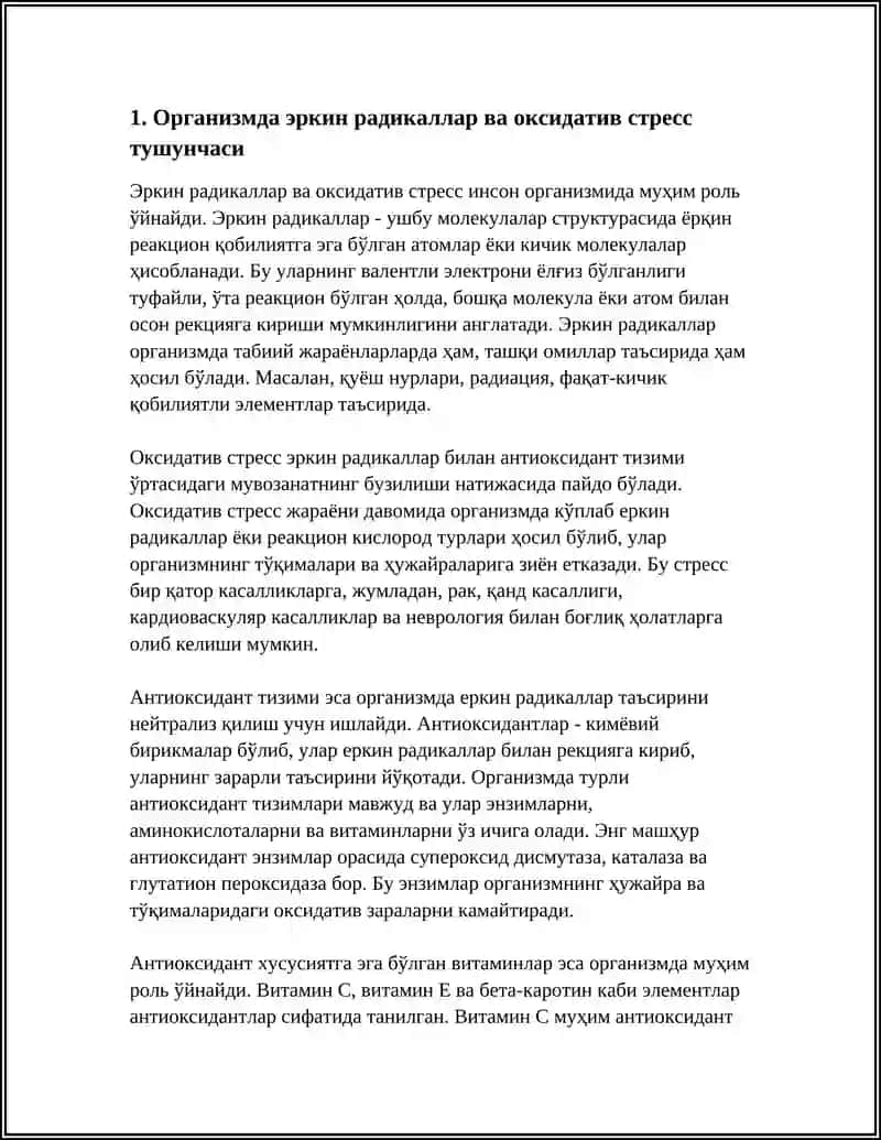 ОРГАНИЗМДАГИ АНТИОКСИДАНТ ТИЗИМ. АНТИОКСИДАНТ ХУСУСИЯТГА ЭГА БЎЛГАН ВИТАМИНЛАР 3