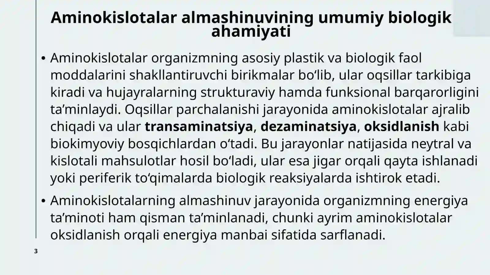Aminokislotalar almashi nivini buzilishi: etiopatogenezivamorfologiyasi 3