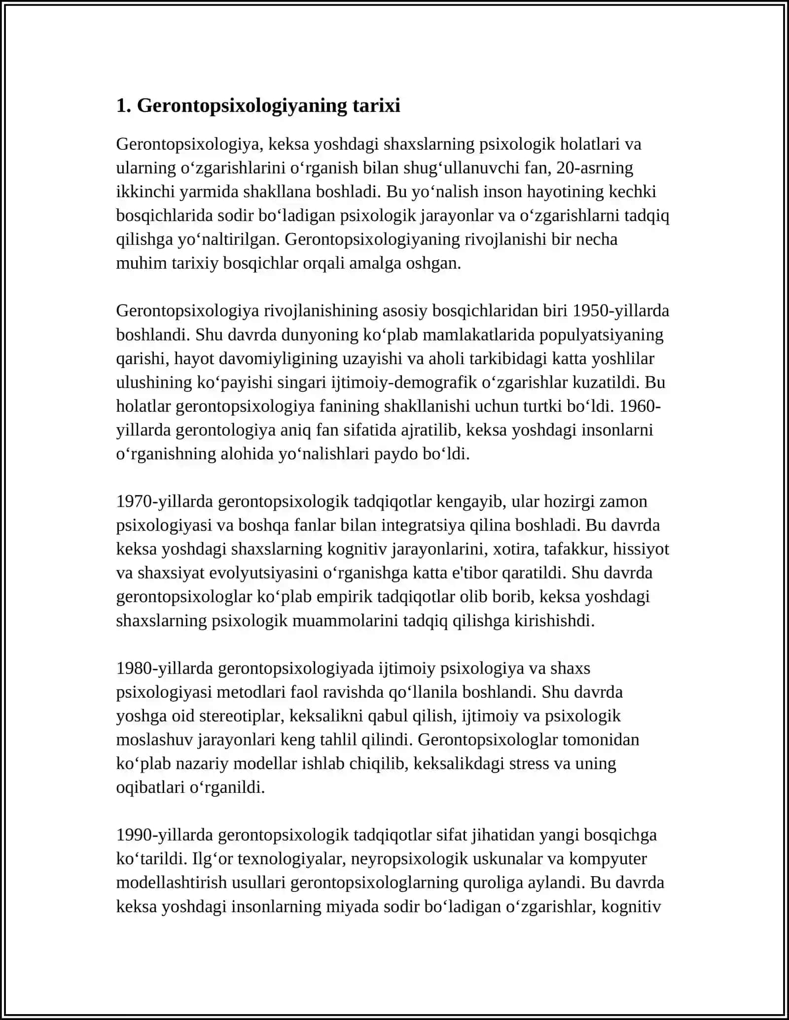 GERONTOPSIXOLOGIYA REFERAT 3