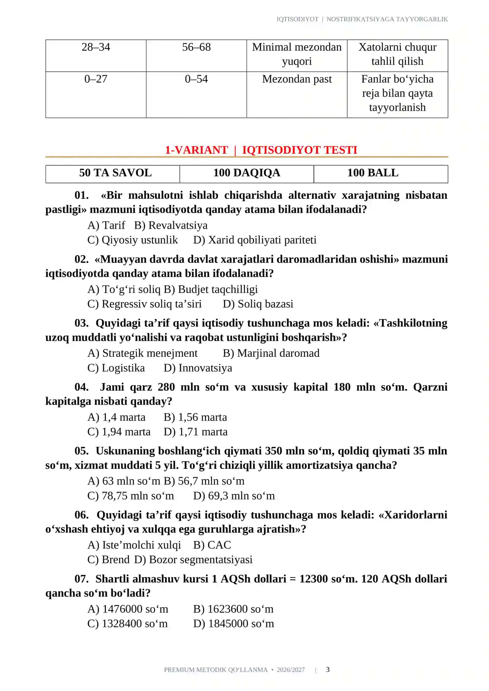 NOSTRIFIKATSIYA IQTISODIYOT 300 TA TEST 6 VARIANT-2026-2027.docx Nostrifikatsiyaga Tayyorgarlik 3