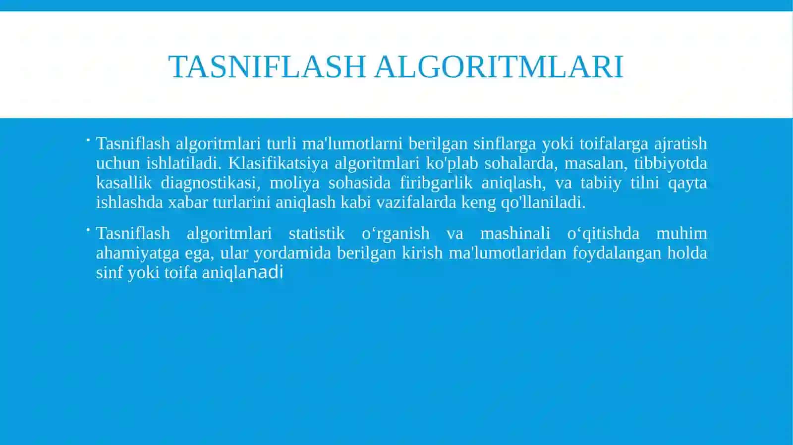 Mashinali o‘qitish algoritmlari 3