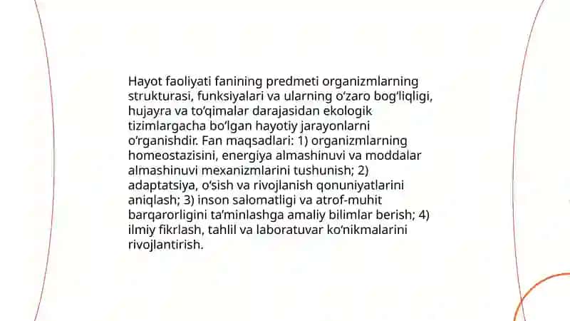 Hayot faoliyat fanining nazariy asoslari 3