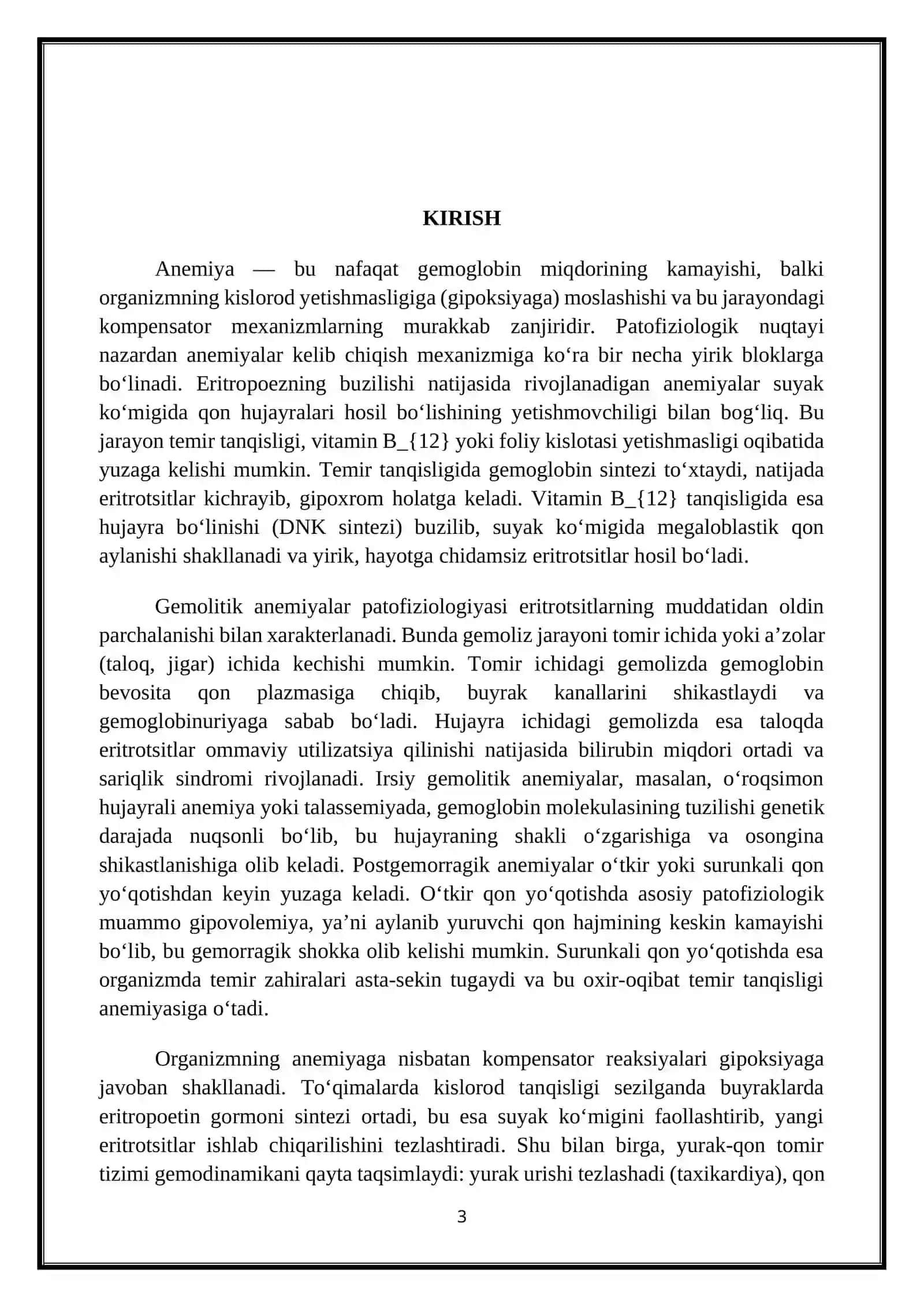 "IRSIY NUQSONLARNING ANEMIYA RIVOJLANISHIGA TA’SIRI” 3