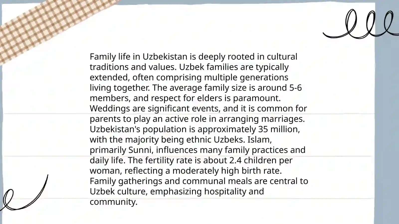 Family Life in Uzbekistan Comparison Presentation 3