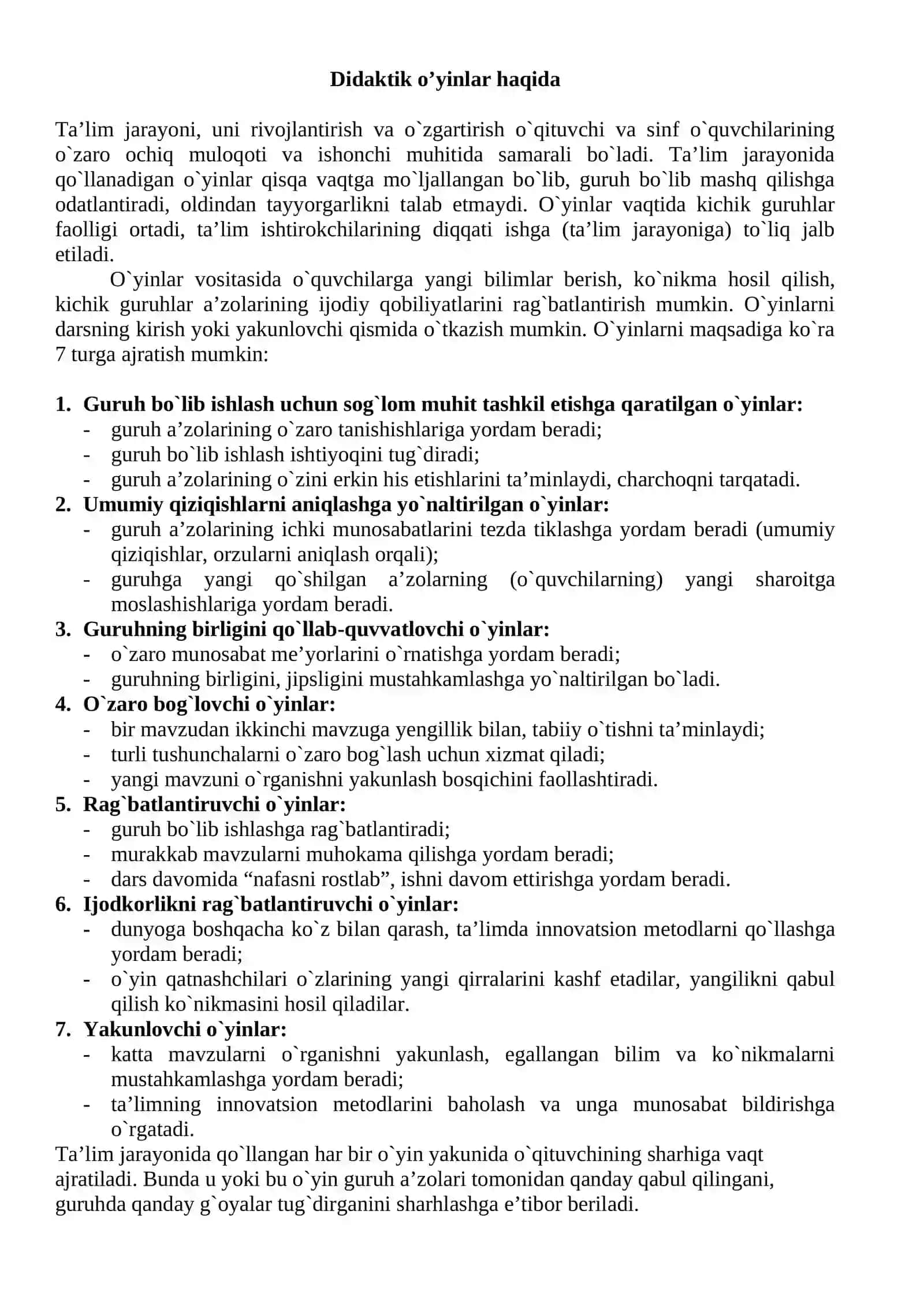 Boshlang'ich sinflarda savod o'rgatish davrida didaktik o'yinlardan foydalanish 3