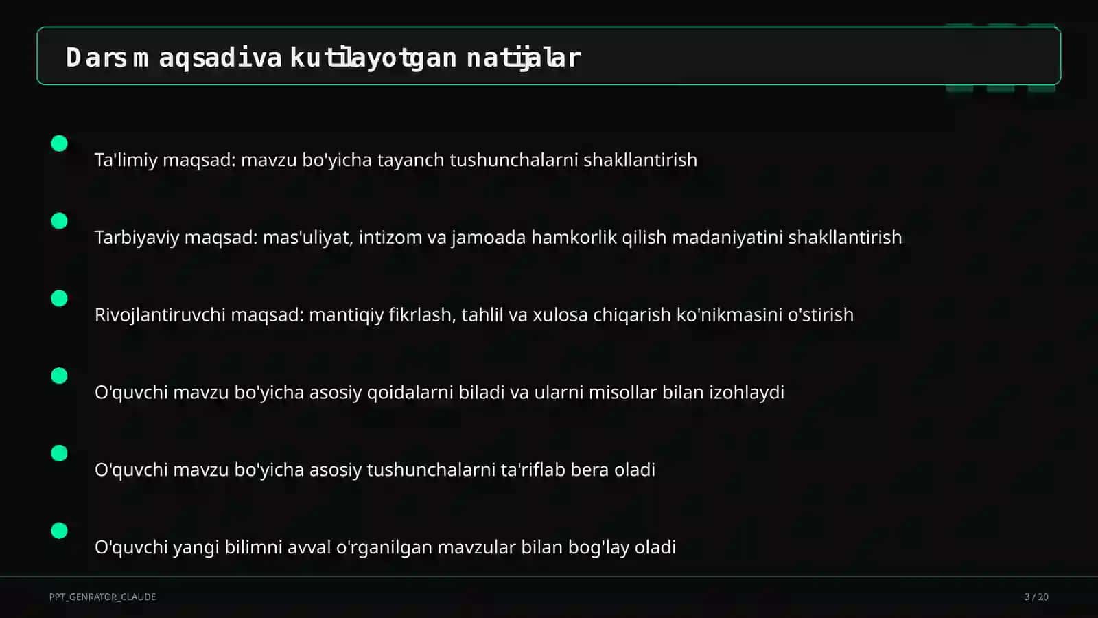 Butun ko'rsatkichli daraja va standart shakl (8-sinf) 3