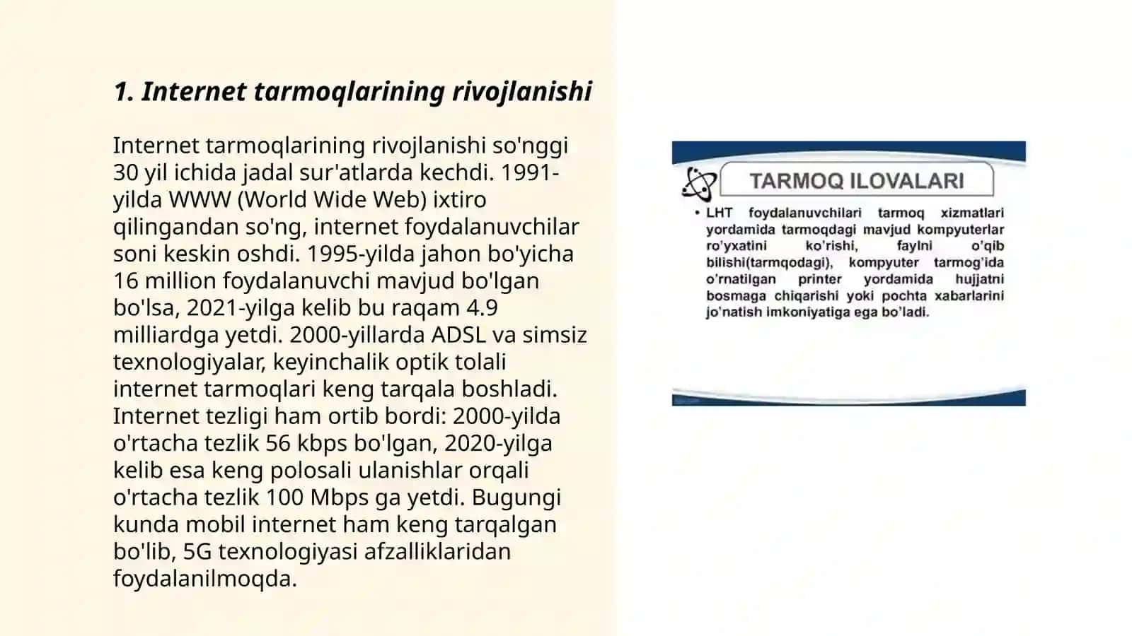 Internet tarmoqlarining rivojlanishi 3