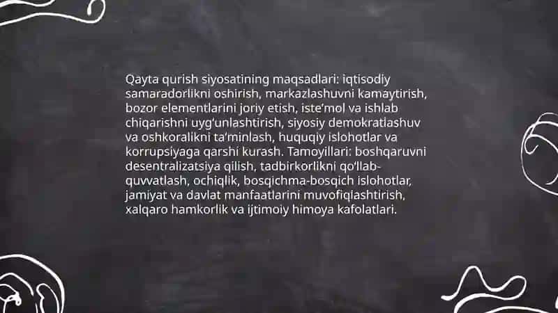 Qayta qurish siyosati va uning natijalari 3