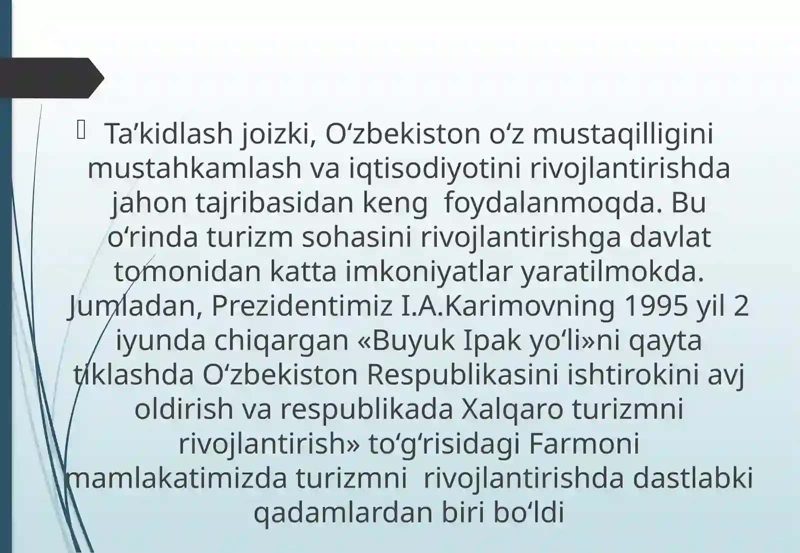 O‘zbekistonda turizm rivojlanishining nazariy asoslari 3