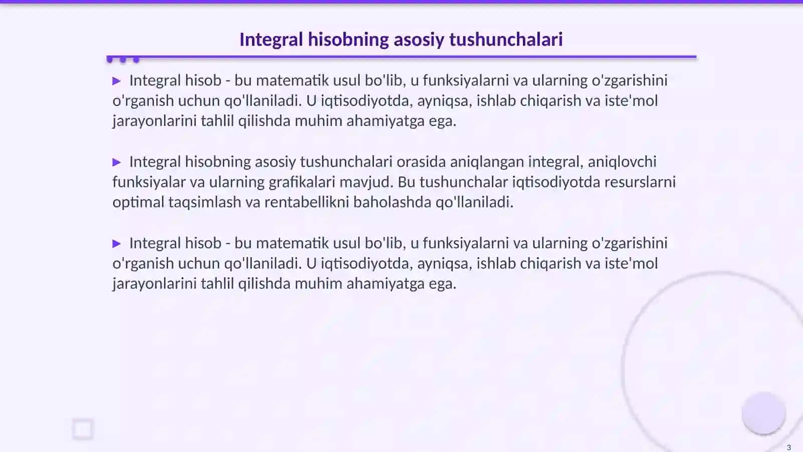 Integral hisobning iqtisodiyotdagi tadbiqlari 3