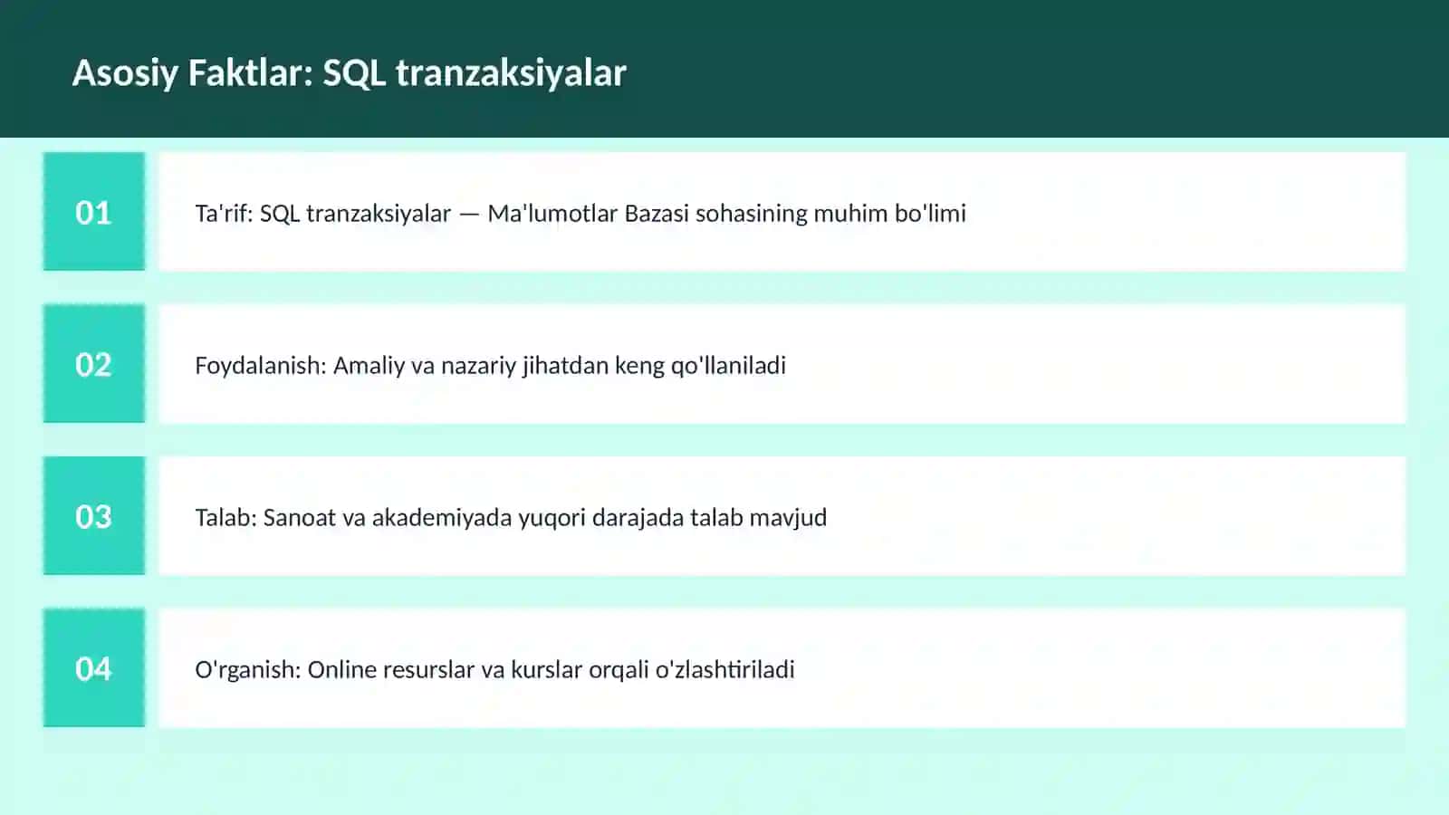 SQL tranzaksiyalar 3
