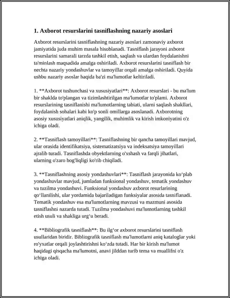 Axborot resurslarini tasniflashning nazariy asoslari 3