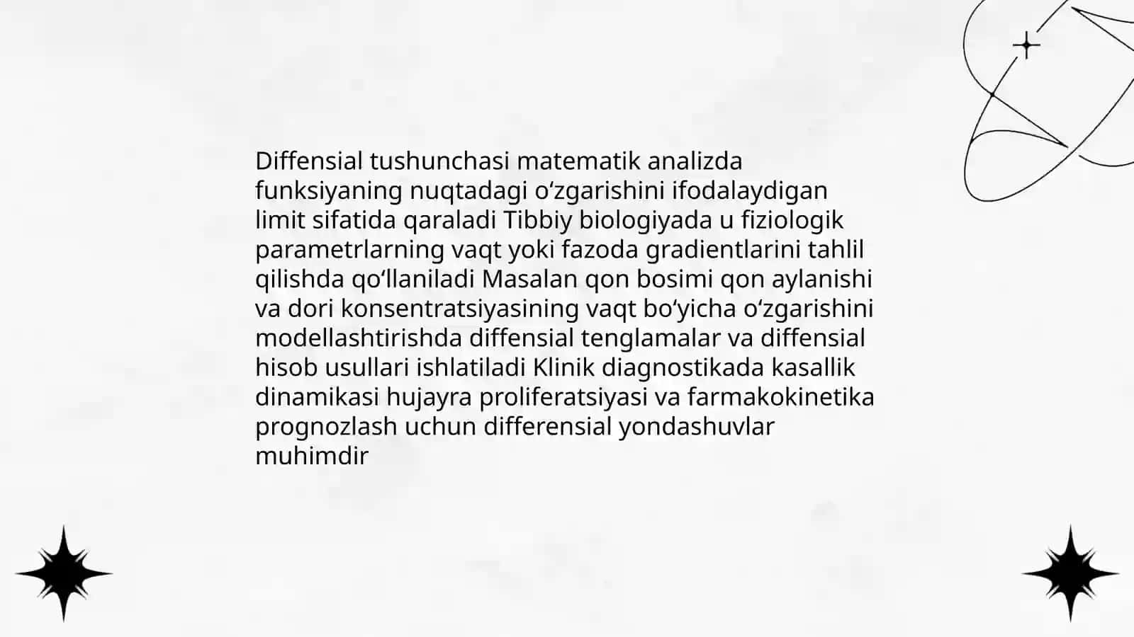 Tibbiy biologik mazmundagi diffensial tuzish va yechish 3