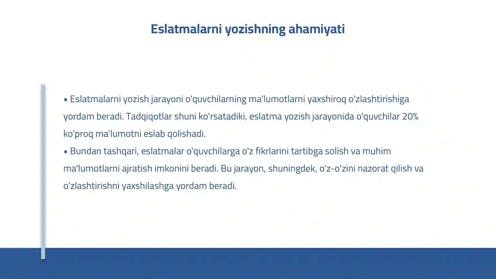 Eslatmalar bilan ishlash (note-taking) va foydali jihatlari 3