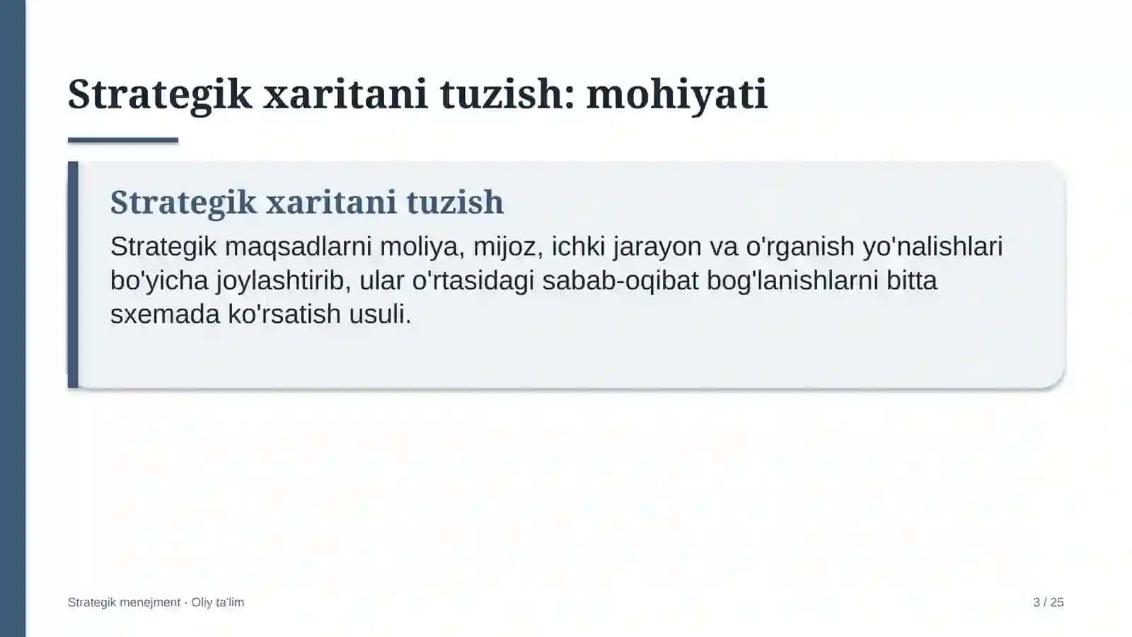 Ko'ngilochar markazlarda strategik xaritani tuzish 3