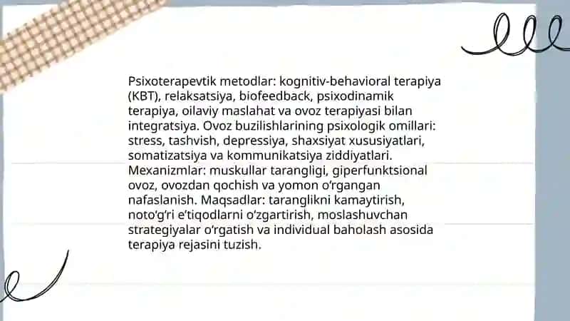 Psixoterapevtik metodlar va ovoz buzilishlari 3