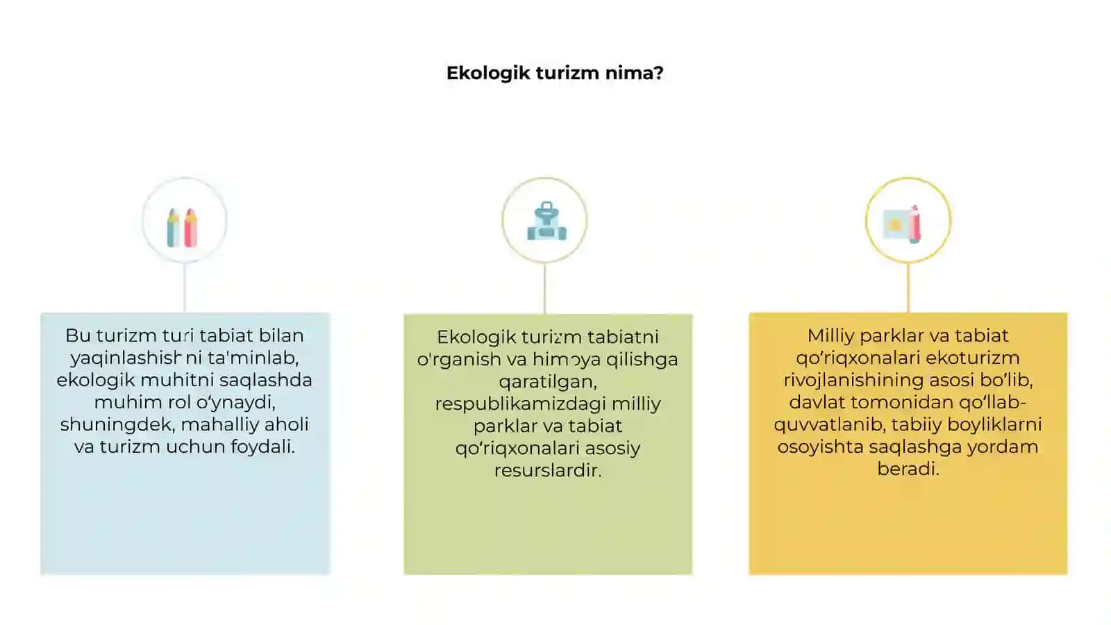 Ekologik turizmning umumiy resurslari: Milliy parklar beosferasi va tabiat qoʻriqxonalari 3
